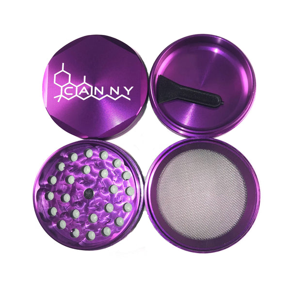 CANNY Grinder – Large Herb Grinder 4 Piece 2 Inch Spice Crusher Pollen Catcher and Scraper Tool Aluminum Alloy Sharp Teeth Magnetic Lid